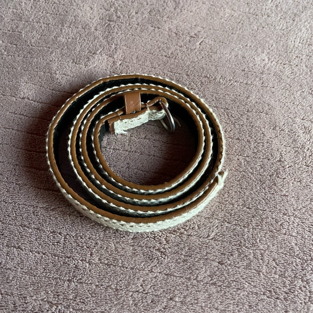 Brown and Cream Leather Belt